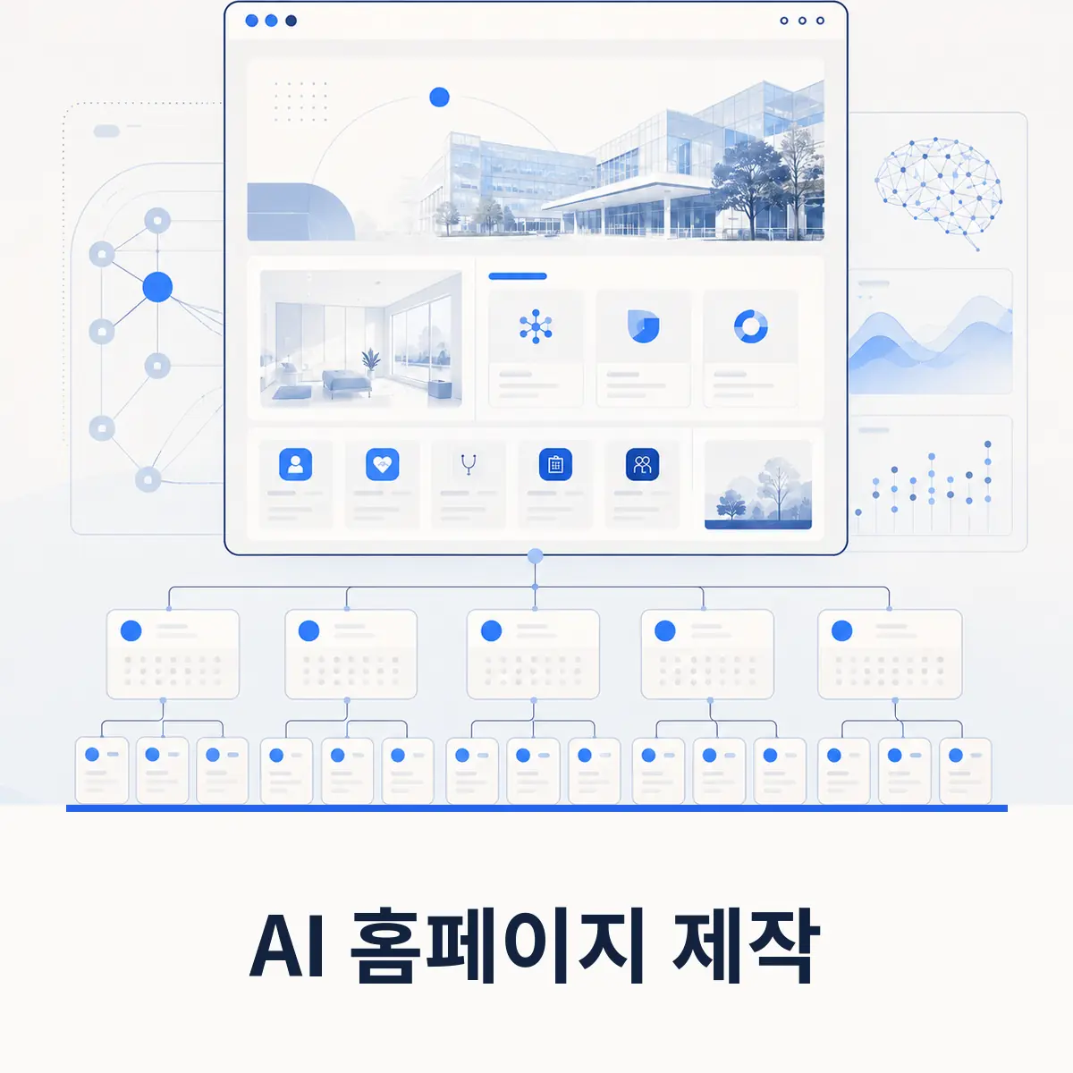 병원 웹사이트와 구조화 데이터가 연결된 AI 홈페이지 제작